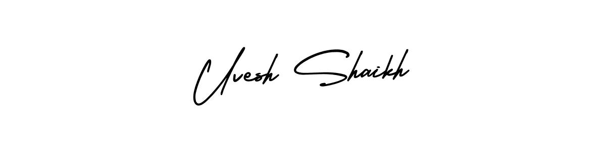 How to make Uvesh Shaikh name signature. Use AmerikaSignatureDemo-Regular style for creating short signs online. This is the latest handwritten sign. Uvesh Shaikh signature style 3 images and pictures png