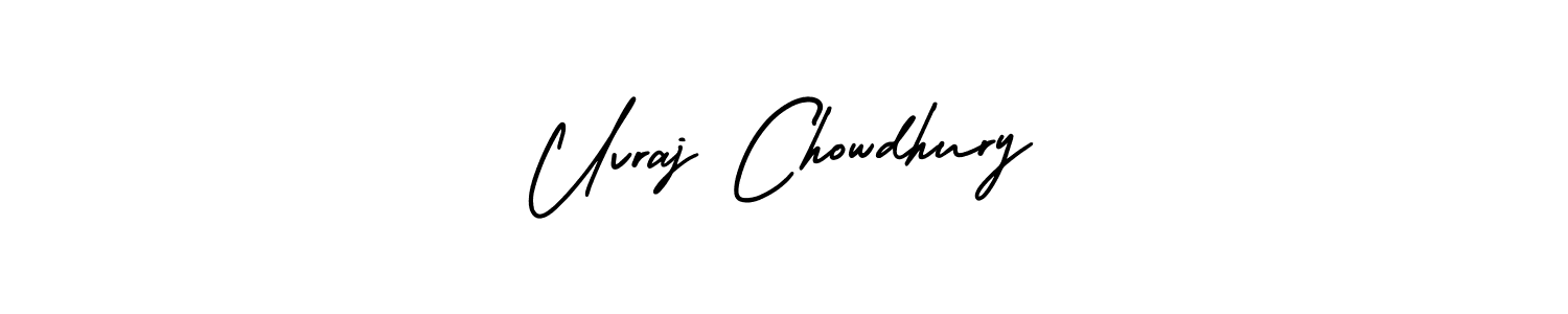 Uvraj Chowdhury stylish signature style. Best Handwritten Sign (AmerikaSignatureDemo-Regular) for my name. Handwritten Signature Collection Ideas for my name Uvraj Chowdhury. Uvraj Chowdhury signature style 3 images and pictures png