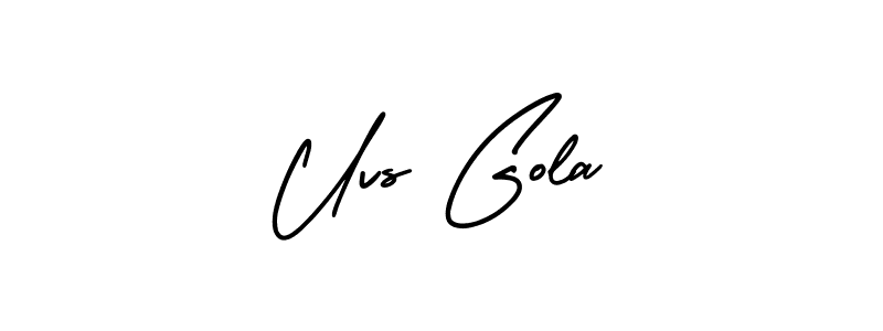 Create a beautiful signature design for name Uvs Gola. With this signature (AmerikaSignatureDemo-Regular) fonts, you can make a handwritten signature for free. Uvs Gola signature style 3 images and pictures png