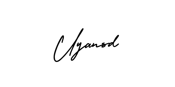 Similarly AmerikaSignatureDemo-Regular is the best handwritten signature design. Signature creator online .You can use it as an online autograph creator for name Uyansd. Uyansd signature style 3 images and pictures png