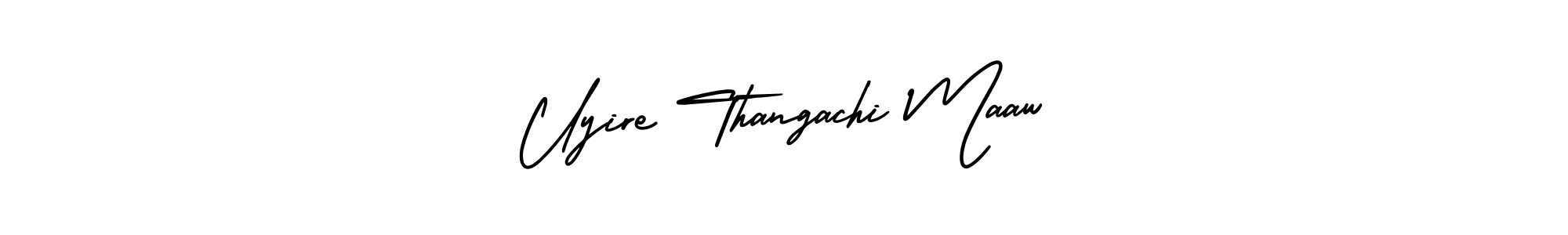 Use a signature maker to create a handwritten signature online. With this signature software, you can design (AmerikaSignatureDemo-Regular) your own signature for name Uyire Thangachi Maaw. Uyire Thangachi Maaw signature style 3 images and pictures png