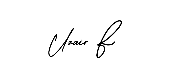 Also You can easily find your signature by using the search form. We will create Uzair F name handwritten signature images for you free of cost using AmerikaSignatureDemo-Regular sign style. Uzair F signature style 3 images and pictures png