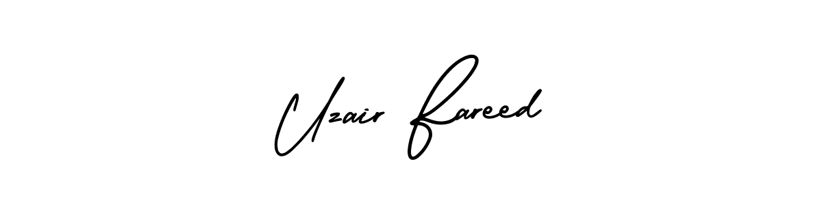 if you are searching for the best signature style for your name Uzair Fareed. so please give up your signature search. here we have designed multiple signature styles  using AmerikaSignatureDemo-Regular. Uzair Fareed signature style 3 images and pictures png