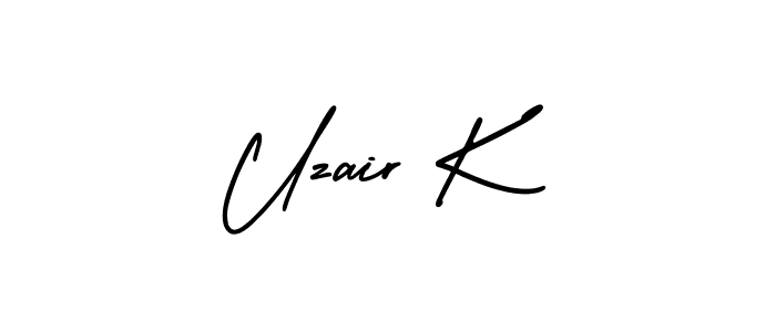 Best and Professional Signature Style for Uzair K. AmerikaSignatureDemo-Regular Best Signature Style Collection. Uzair K signature style 3 images and pictures png