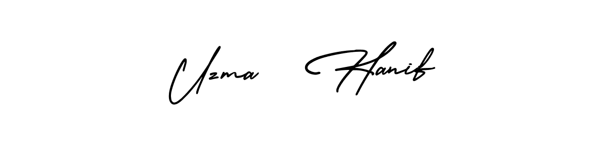 Also we have Uzma   Hanif name is the best signature style. Create professional handwritten signature collection using AmerikaSignatureDemo-Regular autograph style. Uzma   Hanif signature style 3 images and pictures png