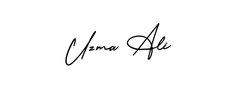 Also You can easily find your signature by using the search form. We will create Uzma Ali name handwritten signature images for you free of cost using AmerikaSignatureDemo-Regular sign style. Uzma Ali signature style 3 images and pictures png