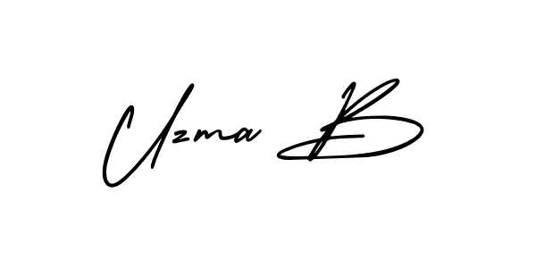 Uzma B stylish signature style. Best Handwritten Sign (AmerikaSignatureDemo-Regular) for my name. Handwritten Signature Collection Ideas for my name Uzma B. Uzma B signature style 3 images and pictures png