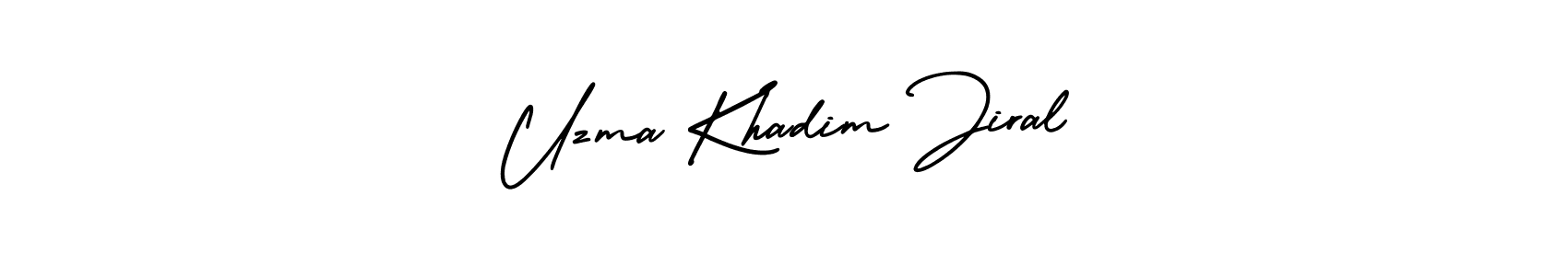Make a beautiful signature design for name Uzma Khadim Jiral. With this signature (AmerikaSignatureDemo-Regular) style, you can create a handwritten signature for free. Uzma Khadim Jiral signature style 3 images and pictures png