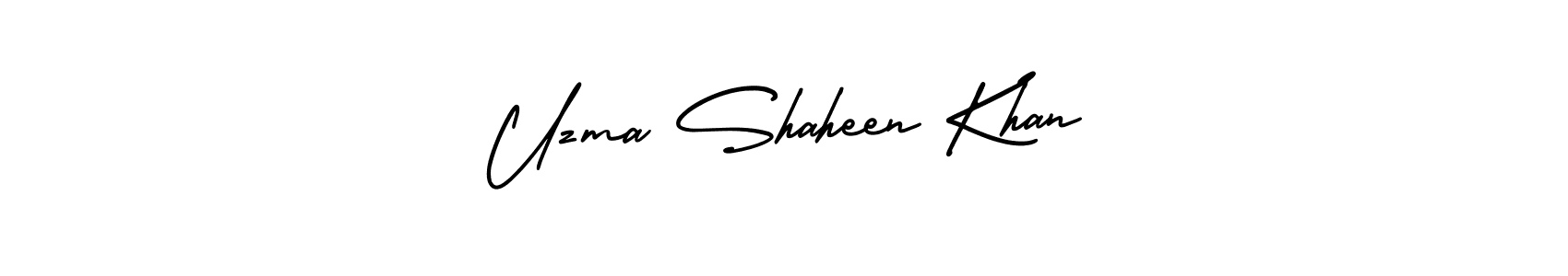 Create a beautiful signature design for name Uzma Shaheen Khan. With this signature (AmerikaSignatureDemo-Regular) fonts, you can make a handwritten signature for free. Uzma Shaheen Khan signature style 3 images and pictures png