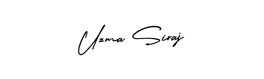 It looks lik you need a new signature style for name Uzma Siraj. Design unique handwritten (AmerikaSignatureDemo-Regular) signature with our free signature maker in just a few clicks. Uzma Siraj signature style 3 images and pictures png