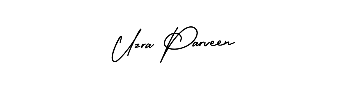 The best way (AmerikaSignatureDemo-Regular) to make a short signature is to pick only two or three words in your name. The name Uzra Parveen include a total of six letters. For converting this name. Uzra Parveen signature style 3 images and pictures png
