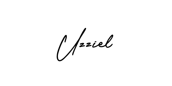 Uzziel stylish signature style. Best Handwritten Sign (AmerikaSignatureDemo-Regular) for my name. Handwritten Signature Collection Ideas for my name Uzziel. Uzziel signature style 3 images and pictures png