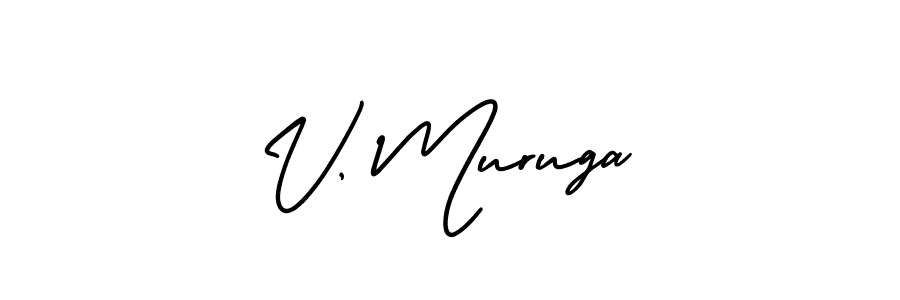 if you are searching for the best signature style for your name V, Muruga. so please give up your signature search. here we have designed multiple signature styles  using AmerikaSignatureDemo-Regular. V, Muruga signature style 3 images and pictures png