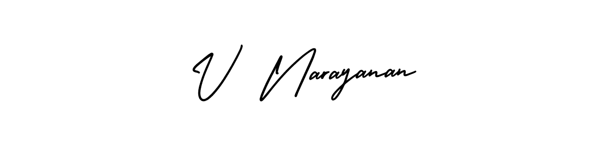 How to Draw V  Narayanan signature style? AmerikaSignatureDemo-Regular is a latest design signature styles for name V  Narayanan. V  Narayanan signature style 3 images and pictures png