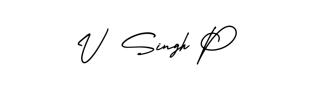 Also we have V  Singh P name is the best signature style. Create professional handwritten signature collection using AmerikaSignatureDemo-Regular autograph style. V  Singh P signature style 3 images and pictures png