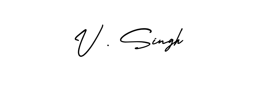 Create a beautiful signature design for name V . Singh. With this signature (AmerikaSignatureDemo-Regular) fonts, you can make a handwritten signature for free. V . Singh signature style 3 images and pictures png