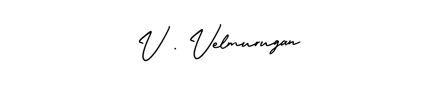 Create a beautiful signature design for name V . Velmurugan. With this signature (AmerikaSignatureDemo-Regular) fonts, you can make a handwritten signature for free. V . Velmurugan signature style 3 images and pictures png