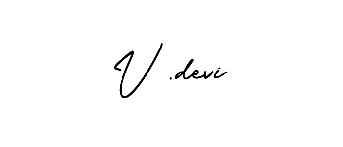 Design your own signature with our free online signature maker. With this signature software, you can create a handwritten (AmerikaSignatureDemo-Regular) signature for name V .devi. V .devi signature style 3 images and pictures png