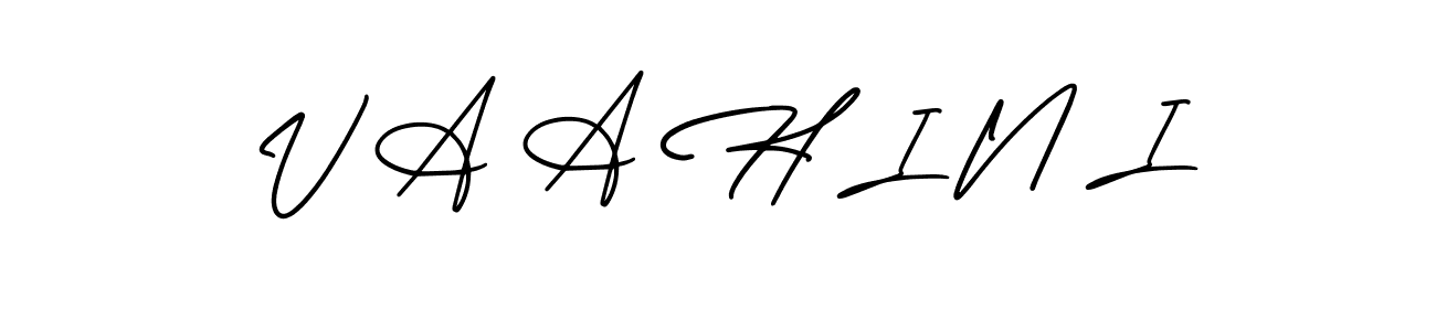 V A A H I N I stylish signature style. Best Handwritten Sign (AmerikaSignatureDemo-Regular) for my name. Handwritten Signature Collection Ideas for my name V A A H I N I. V A A H I N I signature style 3 images and pictures png