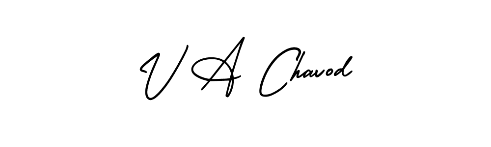 Also You can easily find your signature by using the search form. We will create V A Chavod name handwritten signature images for you free of cost using AmerikaSignatureDemo-Regular sign style. V A Chavod signature style 3 images and pictures png