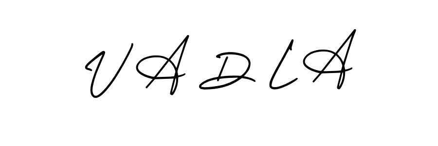 Make a beautiful signature design for name V A D L A. With this signature (AmerikaSignatureDemo-Regular) style, you can create a handwritten signature for free. V A D L A signature style 3 images and pictures png