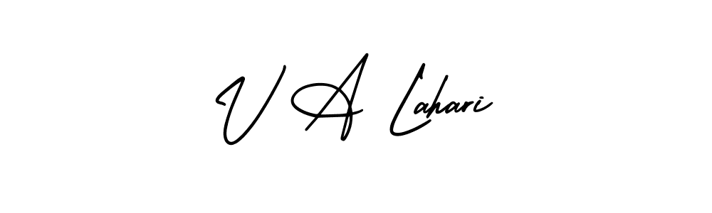 Also we have V A Lahari name is the best signature style. Create professional handwritten signature collection using AmerikaSignatureDemo-Regular autograph style. V A Lahari signature style 3 images and pictures png