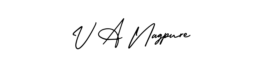 AmerikaSignatureDemo-Regular is a professional signature style that is perfect for those who want to add a touch of class to their signature. It is also a great choice for those who want to make their signature more unique. Get V A Nagpure name to fancy signature for free. V A Nagpure signature style 3 images and pictures png