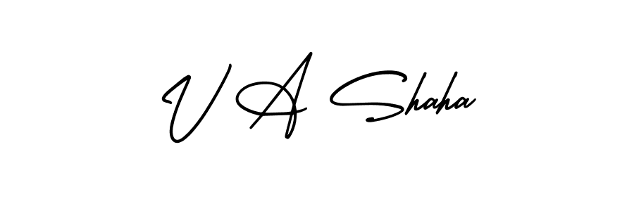 Make a short V A Shaha signature style. Manage your documents anywhere anytime using AmerikaSignatureDemo-Regular. Create and add eSignatures, submit forms, share and send files easily. V A Shaha signature style 3 images and pictures png