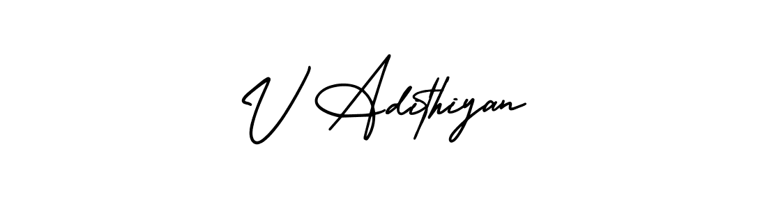How to make V Adithiyan signature? AmerikaSignatureDemo-Regular is a professional autograph style. Create handwritten signature for V Adithiyan name. V Adithiyan signature style 3 images and pictures png