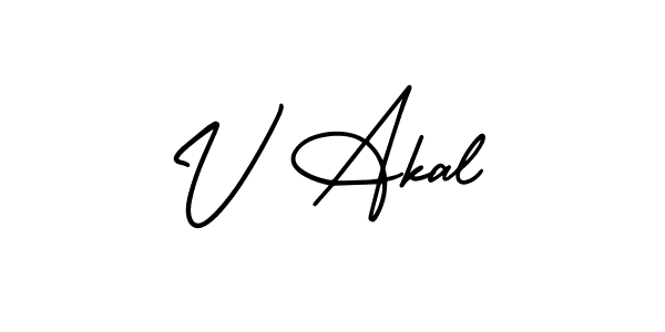 Similarly AmerikaSignatureDemo-Regular is the best handwritten signature design. Signature creator online .You can use it as an online autograph creator for name V Akal. V Akal signature style 3 images and pictures png