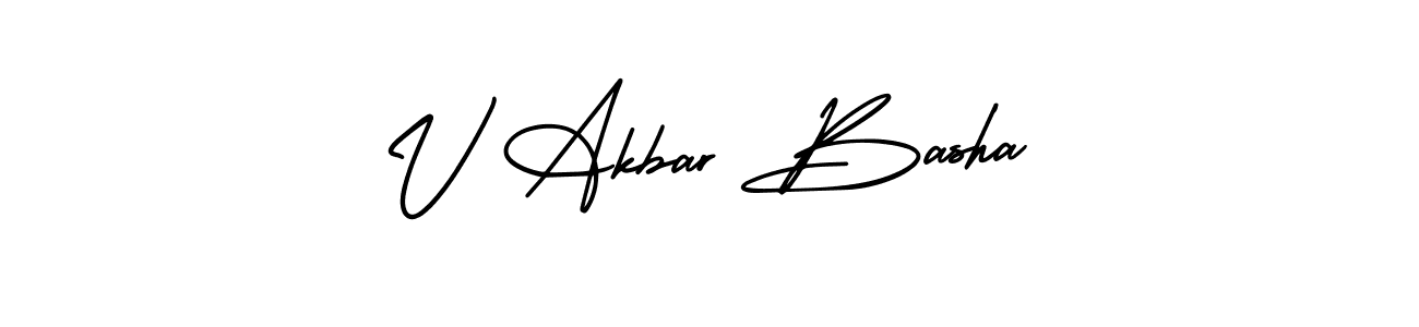 Design your own signature with our free online signature maker. With this signature software, you can create a handwritten (AmerikaSignatureDemo-Regular) signature for name V Akbar Basha. V Akbar Basha signature style 3 images and pictures png