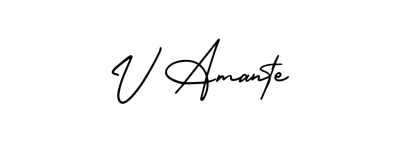 Make a beautiful signature design for name V Amante. With this signature (AmerikaSignatureDemo-Regular) style, you can create a handwritten signature for free. V Amante signature style 3 images and pictures png