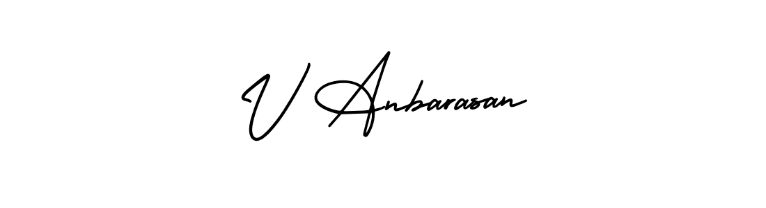 Also we have V Anbarasan name is the best signature style. Create professional handwritten signature collection using AmerikaSignatureDemo-Regular autograph style. V Anbarasan signature style 3 images and pictures png