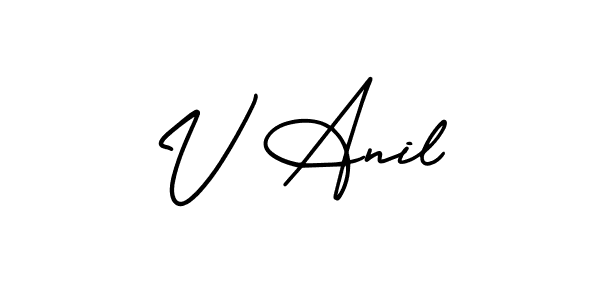 The best way (AmerikaSignatureDemo-Regular) to make a short signature is to pick only two or three words in your name. The name V Anil include a total of six letters. For converting this name. V Anil signature style 3 images and pictures png