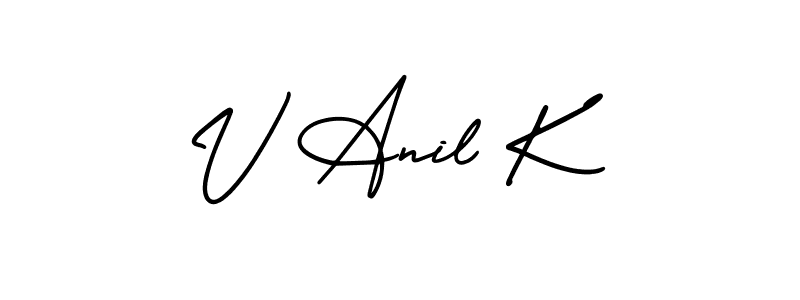 Make a beautiful signature design for name V Anil K. Use this online signature maker to create a handwritten signature for free. V Anil K signature style 3 images and pictures png