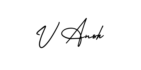 How to Draw V Ansh signature style? AmerikaSignatureDemo-Regular is a latest design signature styles for name V Ansh. V Ansh signature style 3 images and pictures png