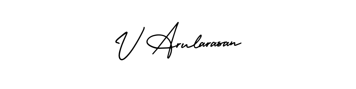 V Arularasan stylish signature style. Best Handwritten Sign (AmerikaSignatureDemo-Regular) for my name. Handwritten Signature Collection Ideas for my name V Arularasan. V Arularasan signature style 3 images and pictures png