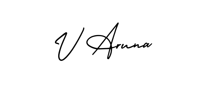 Check out images of Autograph of V Aruna name. Actor V Aruna Signature Style. AmerikaSignatureDemo-Regular is a professional sign style online. V Aruna signature style 3 images and pictures png