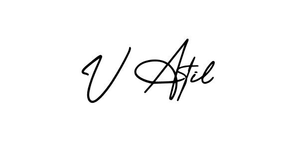 Make a beautiful signature design for name V Atil. Use this online signature maker to create a handwritten signature for free. V Atil signature style 3 images and pictures png