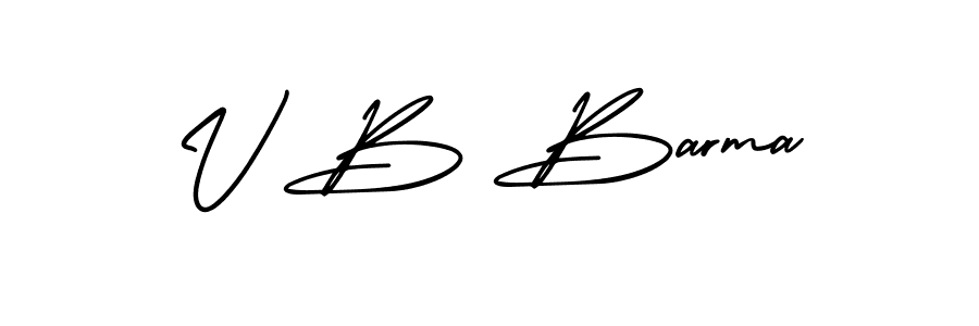 if you are searching for the best signature style for your name V B Barma. so please give up your signature search. here we have designed multiple signature styles  using AmerikaSignatureDemo-Regular. V B Barma signature style 3 images and pictures png