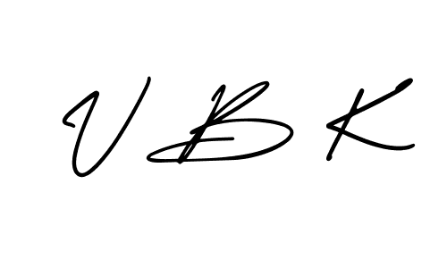 The best way (AmerikaSignatureDemo-Regular) to make a short signature is to pick only two or three words in your name. The name V B K include a total of six letters. For converting this name. V B K signature style 3 images and pictures png