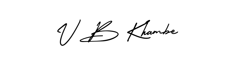Design your own signature with our free online signature maker. With this signature software, you can create a handwritten (AmerikaSignatureDemo-Regular) signature for name V B Khambe. V B Khambe signature style 3 images and pictures png