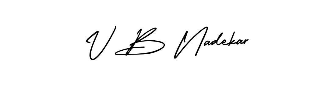 Make a beautiful signature design for name V B Nadekar. With this signature (AmerikaSignatureDemo-Regular) style, you can create a handwritten signature for free. V B Nadekar signature style 3 images and pictures png