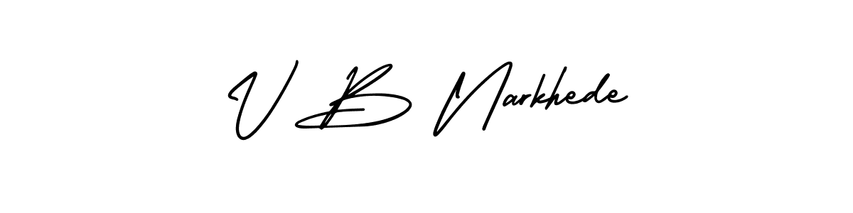 Use a signature maker to create a handwritten signature online. With this signature software, you can design (AmerikaSignatureDemo-Regular) your own signature for name V B Narkhede. V B Narkhede signature style 3 images and pictures png