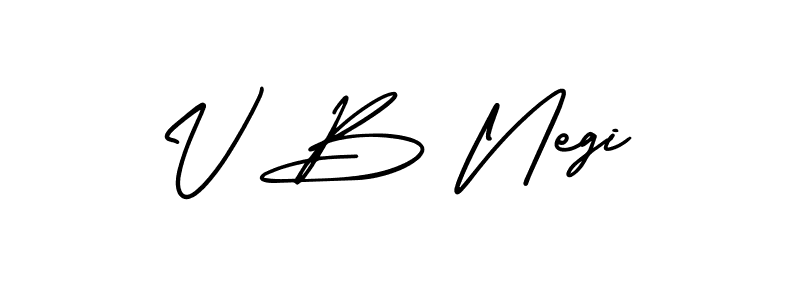 Use a signature maker to create a handwritten signature online. With this signature software, you can design (AmerikaSignatureDemo-Regular) your own signature for name V B Negi. V B Negi signature style 3 images and pictures png