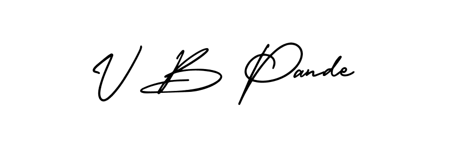 V B Pande stylish signature style. Best Handwritten Sign (AmerikaSignatureDemo-Regular) for my name. Handwritten Signature Collection Ideas for my name V B Pande. V B Pande signature style 3 images and pictures png