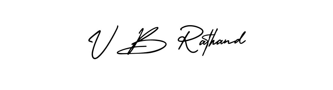 How to make V B Rathand signature? AmerikaSignatureDemo-Regular is a professional autograph style. Create handwritten signature for V B Rathand name. V B Rathand signature style 3 images and pictures png
