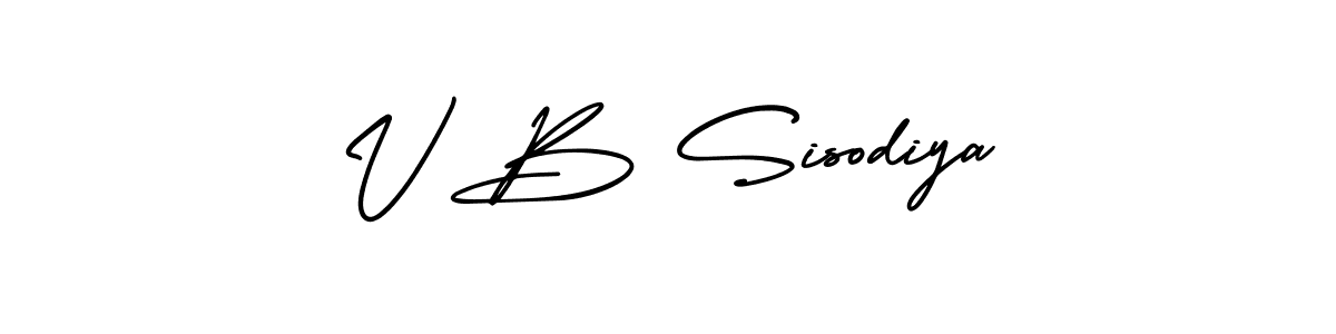 Create a beautiful signature design for name V B Sisodiya. With this signature (AmerikaSignatureDemo-Regular) fonts, you can make a handwritten signature for free. V B Sisodiya signature style 3 images and pictures png