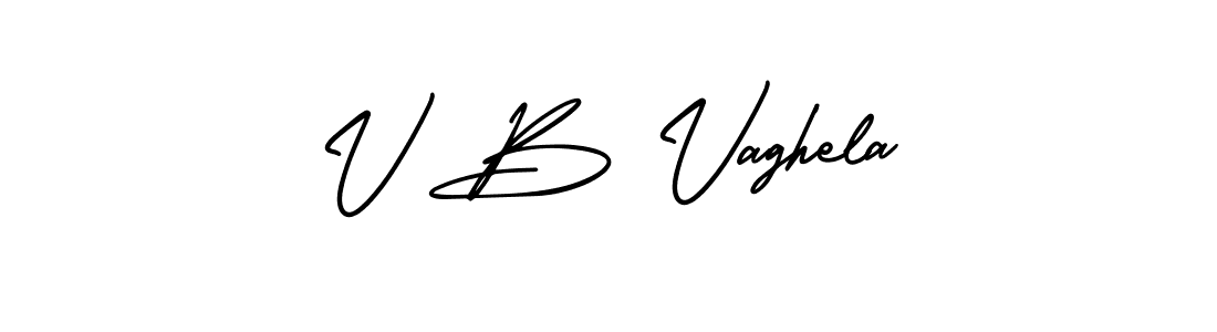 The best way (AmerikaSignatureDemo-Regular) to make a short signature is to pick only two or three words in your name. The name V B Vaghela include a total of six letters. For converting this name. V B Vaghela signature style 3 images and pictures png