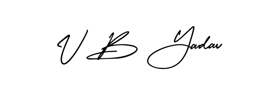 Also You can easily find your signature by using the search form. We will create V B Yadav name handwritten signature images for you free of cost using AmerikaSignatureDemo-Regular sign style. V B Yadav signature style 3 images and pictures png